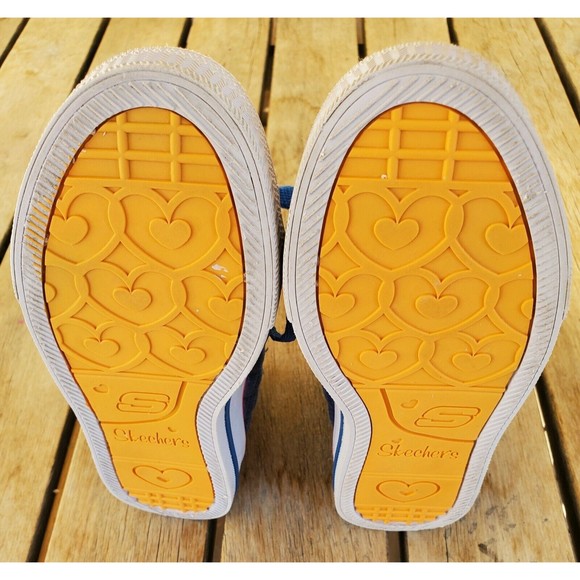 Skechers Twinkle Toes Girls Blue Metallic Lace Up / Hook & Loop High Tops Size 3 - Picture 10 of 11